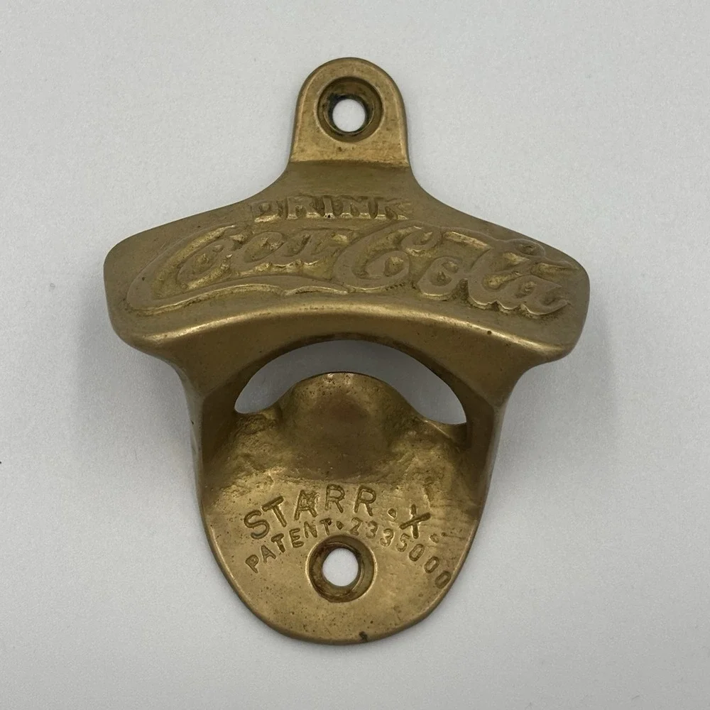 VTG COCA-COLA STARR X Wall Mount Bottle Opener Made In USA BRASS